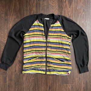 Bar III lightweight bomber style striped jacket size S